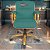 Cadeira Original Eames Diretor Dourada Anti Risco Linha Capa em Madeira Escura - Verde Água - Imagem 2