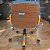 Cadeira Original Eames Diretor Dourada Anti Risco Linha Capa em Madeira Escura - Verde Água - Imagem 3