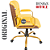 Cadeira Original Eames Diretor Dourada Anti Risco Linha Capa em Madeira Escura - Amarelo - Imagem 6