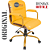 Cadeira Original Eames Diretor Dourada Anti Risco Linha Capa em Madeira Escura - Amarelo - Imagem 4