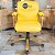 Cadeira Original Eames Diretor Dourada Anti Risco Linha Capa em Madeira Escura - Amarelo - Imagem 2