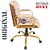 Cadeira Original Eames Diretor Dourada Anti Risco Linha Capa em Madeira Escura - Bege - Imagem 9