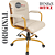 Cadeira Original Eames Diretor Dourada Anti Risco Linha Capa em Madeira Escura - Bege - Imagem 7