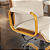 Cadeira Original Eames Diretor Dourada Anti Risco Linha Capa em Madeira Escura - Bege - Imagem 6