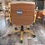 Cadeira Original Eames Diretor Dourada Anti Risco Linha Capa em Madeira Escura - Bege - Imagem 4