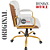 Cadeira Original Eames Diretor Dourada Anti Risco Linha Capa em Madeira Escura - Branco - Imagem 7