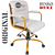 Cadeira Original Eames Diretor Dourada Anti Risco Linha Capa em Madeira Escura - Branco - Imagem 5