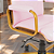 Cadeira Original Eames Diretor Dourada Anti Risco Linha Capa em Madeira Escura - Rosa Claro - Imagem 6