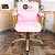 Cadeira Original Eames Diretor Dourada Anti Risco Linha Capa em Madeira Escura - Rosa Claro - Imagem 2