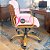 Cadeira Original Eames Diretor Dourada Anti Risco Linha Capa em Madeira Escura - Rosa Claro - Imagem 3