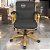 Cadeira Original Eames Diretor Dourada Anti Risco Linha Capa em Madeira Escura - Marrom Café - Imagem 2