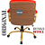 Cadeira Original Eames Diretor Dourada Anti Risco Linha Capa em Madeira Escura - Vermelho - Imagem 6