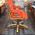 Cadeira Original Eames Diretor Dourada Anti Risco Linha Capa em Madeira Escura - Vermelho - Imagem 3