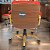 Cadeira Original Eames Diretor Dourada Anti Risco Linha Capa em Madeira Escura - Vermelho - Imagem 2
