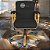 Cadeira Original Eames Diretor Dourada Anti Risco Linha Capa em Madeira Escura - Preto - Imagem 2