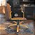 Cadeira Original Eames Diretor Dourada Anti Risco Linha Capa em Madeira Escura - Preto - Imagem 3