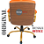 Cadeira Original Eames Diretor Dourada Anti Risco Linha Capa em Madeira Escura - Caramelo - Imagem 7