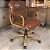 Cadeira Original Eames Diretor Dourada Anti Risco Linha Capa em Madeira Escura - Caramelo - Imagem 1