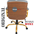 Cadeira Original Eames Diretor Dourada Anti Risco Linha Capa em Madeira Escura - Cinza Escuro - Imagem 5