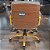 Cadeira Original Eames Diretor Dourada Anti Risco Linha Capa em Madeira Escura - Cinza Escuro - Imagem 2