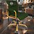 Cadeira Original Eames Diretor Dourada Anti Risco Linha Capa em Madeira Escura - Verde Escuro - Imagem 1