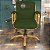 Cadeira Original Eames Diretor Dourada Anti Risco Linha Capa em Madeira Escura - Verde Escuro - Imagem 2