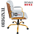 Cadeira Original Eames Diretor Dourada Anti Risco Linha Capa em Madeira Escura - Cinza Claro - Imagem 6