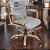 Cadeira Original Eames Diretor Dourada Anti Risco Linha Capa em Madeira Escura - Cinza Claro - Imagem 1
