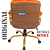 Cadeira Original Eames Diretor Dourada Anti Risco Linha Capa em Madeira Escura - Laranja - Imagem 7
