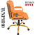 Cadeira Original Eames Diretor Dourada Anti Risco Linha Capa em Madeira Escura - Laranja - Imagem 6