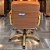 Cadeira Original Eames Diretor Dourada Anti Risco Linha Capa em Madeira Escura - Laranja - Imagem 3