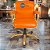 Cadeira Original Eames Diretor Dourada Anti Risco Linha Capa em Madeira Escura - Laranja - Imagem 2