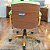 Cadeira Original Eames Diretor Dourada Anti Risco Linha Capa em Madeira Escura - Verde Limão - Imagem 2