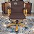 Cadeira Original Eames Diretor Dourada Anti Risco Linha Capa em Madeira Escura - Marrom - Imagem 2