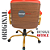 Cadeira Original Eames Diretor Dourada Anti Risco Linha Capa em Madeira Escura - Vermelho Telha - Imagem 5