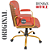 Cadeira Original Eames Diretor Dourada Anti Risco Linha Capa em Madeira Escura - Vermelho Telha - Imagem 6