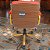 Cadeira Original Eames Diretor Dourada Anti Risco Linha Capa em Madeira Escura - Vermelho Telha - Imagem 2
