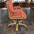 Cadeira Original Eames Diretor Dourada Anti Risco Linha Capa em Madeira Escura - Vermelho Telha - Imagem 3