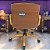Cadeira Original Eames Diretor Dourada Anti Risco Linha Capa em Madeira Escura - Roxo - Imagem 3