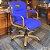Cadeira Original Eames Diretor Dourada Anti Risco Linha Capa em Madeira Escura - Azul Royal - Imagem 1