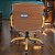 Cadeira Original Eames Diretor Dourada Anti Risco Linha Capa em Madeira Escura - Verde - Imagem 3