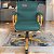 Cadeira Original Eames Diretor Dourada Anti Risco Linha Capa em Madeira Escura - Verde - Imagem 2