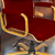 Cadeira Original Eames Diretor Dourada Anti Risco Linha Capa em Madeira Escura - Vermelho Vinho - Imagem 6