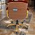 Cadeira Original Eames Diretor Dourada Anti Risco Linha Capa em Madeira Escura - Vermelho Vinho - Imagem 4