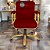 Cadeira Original Eames Diretor Dourada Anti Risco Linha Capa em Madeira Escura - Vermelho Vinho - Imagem 2