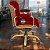 Cadeira Original Eames Diretor Dourada Anti Risco Linha Capa em Madeira Escura - Vermelho Vinho - Imagem 3