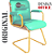 Cadeira Original Eames Interlocutor Dourada Anti Risco Linha Capa em Madeira Escura - Verde Água - Imagem 4
