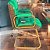 Cadeira Original Eames Interlocutor Dourada Anti Risco Linha Capa em Madeira Escura - Verde Água - Imagem 3