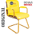 Cadeira Original Eames Interlocutor Dourada Anti Risco Linha Capa em Madeira Escura - Amarelo - Imagem 4
