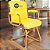Cadeira Original Eames Interlocutor Dourada Anti Risco Linha Capa em Madeira Escura - Amarelo - Imagem 1